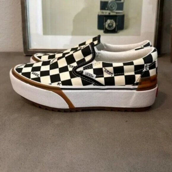 New VANS Era Stacked Checkerboard Slip On Canvas Shoes - Picture 7 of 11